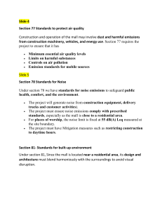 Mall Project Environmental Standards: Air Quality, Noise, Built Environment
