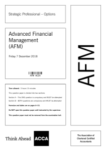 Advanced Financial Management (AFM) Exam Paper - December 2018 ACCA