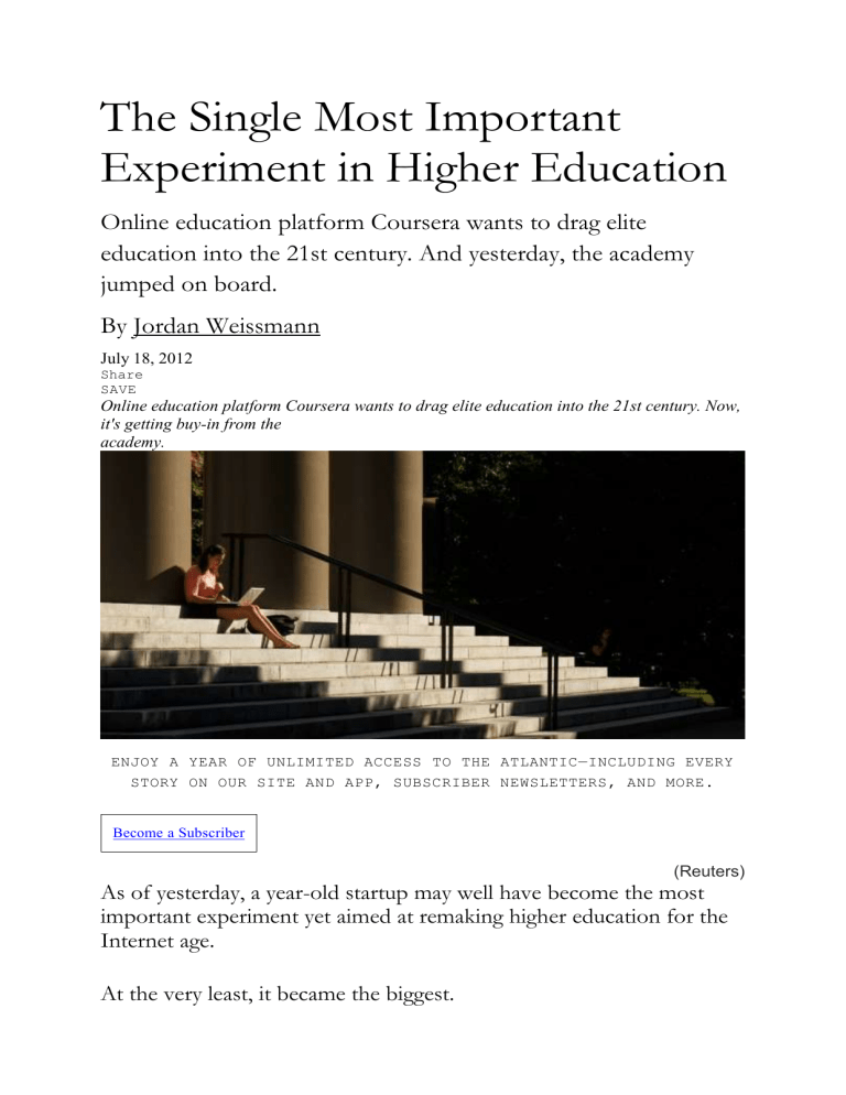 Coursera & MOOCs: Reshaping Higher Education in the 21st Century