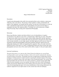 Image Artifact Removal Proposal: Deep Learning Project