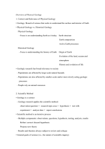 Physical Geology Overview: Earth Science Lecture Notes