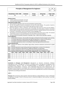 Management & Programming Course Details - B.Tech Handbook