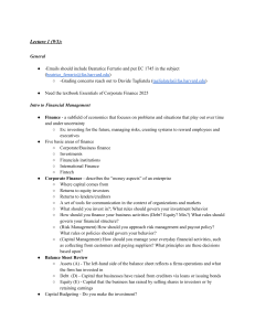 Financial Management Lecture Notes