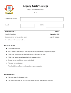 Mathematics Exam Paper - Grade 10