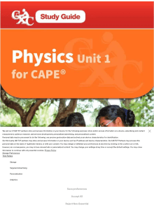 Physics Unit 1 Study Guide for CAPE&reg; Exam