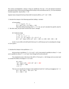 Macroeconomics Problem Set Solution: Fiscal Policy