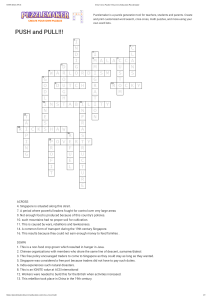 Singapore History Criss Cross Puzzle