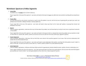 Spectrum of Allies Worksheet: Political Strategy
