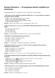Examen Simulacro de Econom&iacute;a: Preguntas y Soluciones de Microeconom&iacute;a