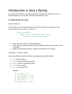 Introducci&oacute;n a Java y Spring: Fundamentos y Conceptos B&aacute;sicos