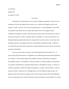 Cyborg Manifesto & Naomi Wu: Gender & Tech Essay