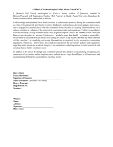 Quaid-i-Azam University Unfair Means Case Affidavit & Policy