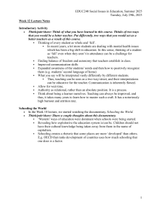 EDUC240 Lecture Notes: Social Issues in Education