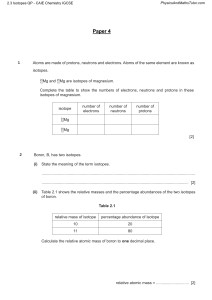 CAIE IGCSE Chemistry Paper 4: Isotopes Questions & Calculations