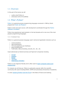 Python Programming: Overview, Environment Setup & First Steps