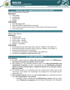 Gram Staining Oral Exam Reviewer: Procedure, Mechanism & Results