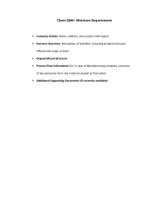 Client QMS Minimum Requirements: Company, Process, Structure