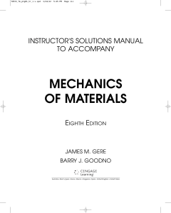 Instructor's Solutions Manual for Mechanics of Materials 8th Ed.