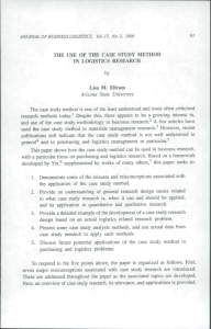 Case Study Method in Logistics Research: Design & Analysis