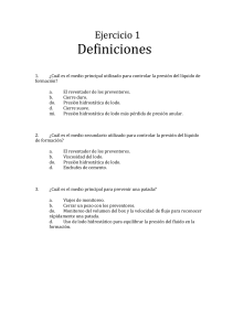 Ejercicio 1: Definiciones de Control de Pozos y Patadas