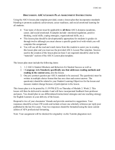 COSC 661: ASCA Lesson Plan Assignment Instructions