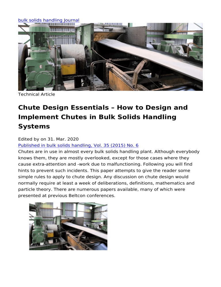Chute Design Essentials: Bulk Solids Handling Systems Guide