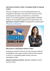 Top Business Schools in India: Guide for Aspiring Leaders & MBA Programs