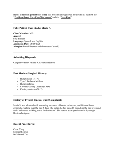 Maria S. CHF Patient Case Study: Nursing Care Plan Exercise