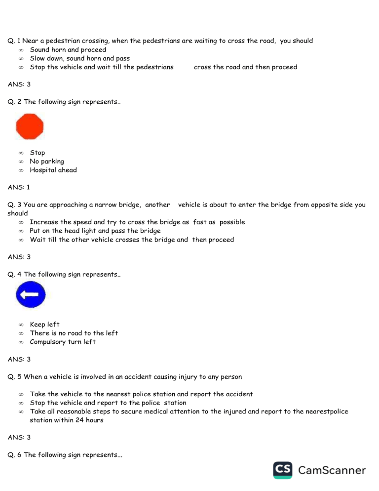 Driving License Practice Test: Road Safety & Traffic Signs Q&A