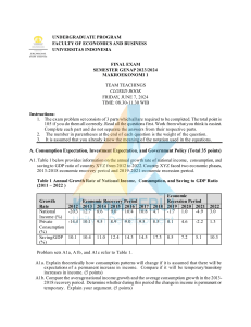 Macroeconomics 1 Final Exam - Universitas Indonesia (2024)