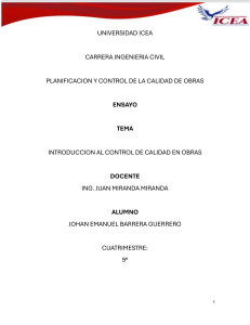 Ensayo: Introducci&oacute;n al Control de Calidad en Obras