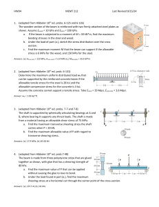 MEMT 212 HW04: Mechanics of Materials Problems & Solutions