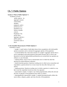 Public Opinion: Definitions, Scientific Measurement, and Poll Interpretation