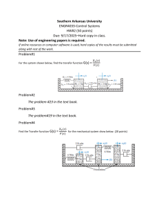 Southern Arkansas University ENGR4033 Control Systems HW#2
