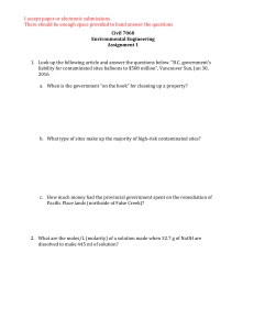 Environmental Engineering Assignment: Contaminated Sites & Chemistry