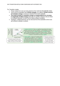Why Transition Metals Form Compounds with Different Oxidation Numbers