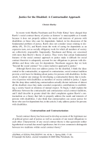 Justice for the Disabled: A Contractualist Approach to Social Justice
