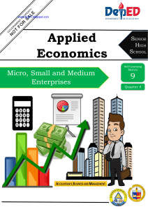 MSMEs: Applied Economics Self-Learning Module