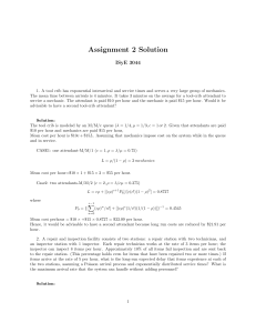 ISyE 3044 Assignment 2 Solution: Queueing Theory Problems