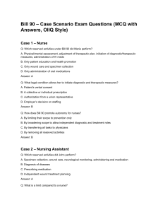 Bill 90 Case Scenario Exam Questions (OIIQ Style)