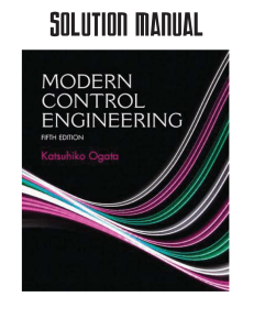 Solution Manual: Modern Control Engineering 5th Ed by Ogata