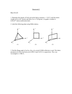 GaAs Density, Miller Indices, Bragg Angle Homework