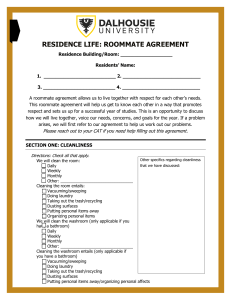 Roommate Agreement Template for College Residence Life