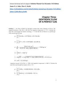 Gas Dynamics: Isentropic Flow Solution Manual