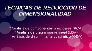 Reducci&oacute;n de Dimensionalidad: T&eacute;cnicas PCA, LDA, QDA