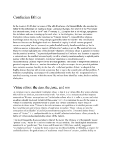 Confucian Ethics: Virtue, Ritual, and Relational Values