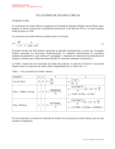 Ecuaciones Cúbicas de Estado: Notas de Termodinámica Química