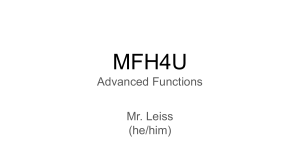 Advanced Functions: Polynomials & Graphs (MFH4U)