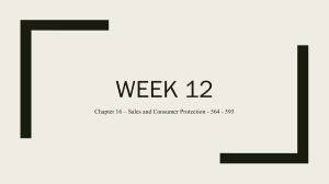 Sales & Consumer Protection: Sale of Goods Act Overview