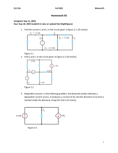 ELE 216 Homework 2: Circuit Analysis Problems